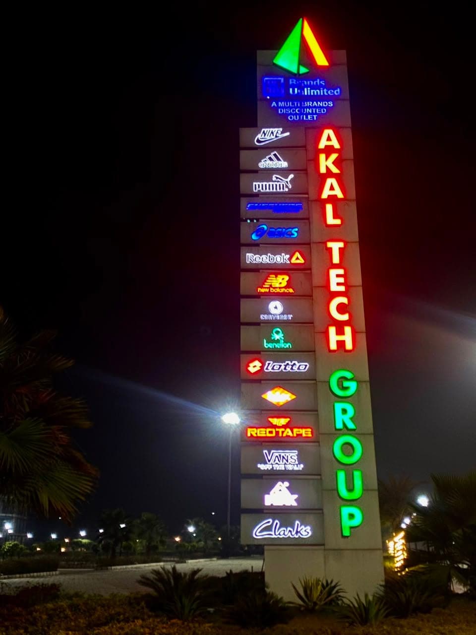 The Apple Village acrylic 3D backlit glow sign board installed by Pen to Print Advertisers, Punjab