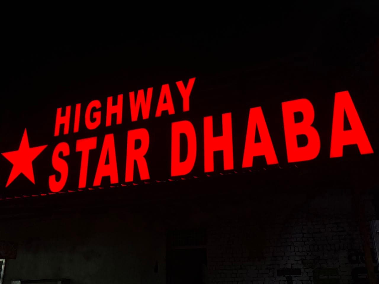 Highway Star Dhaba neon LED signage fabricated in Punjab by Pen to Print