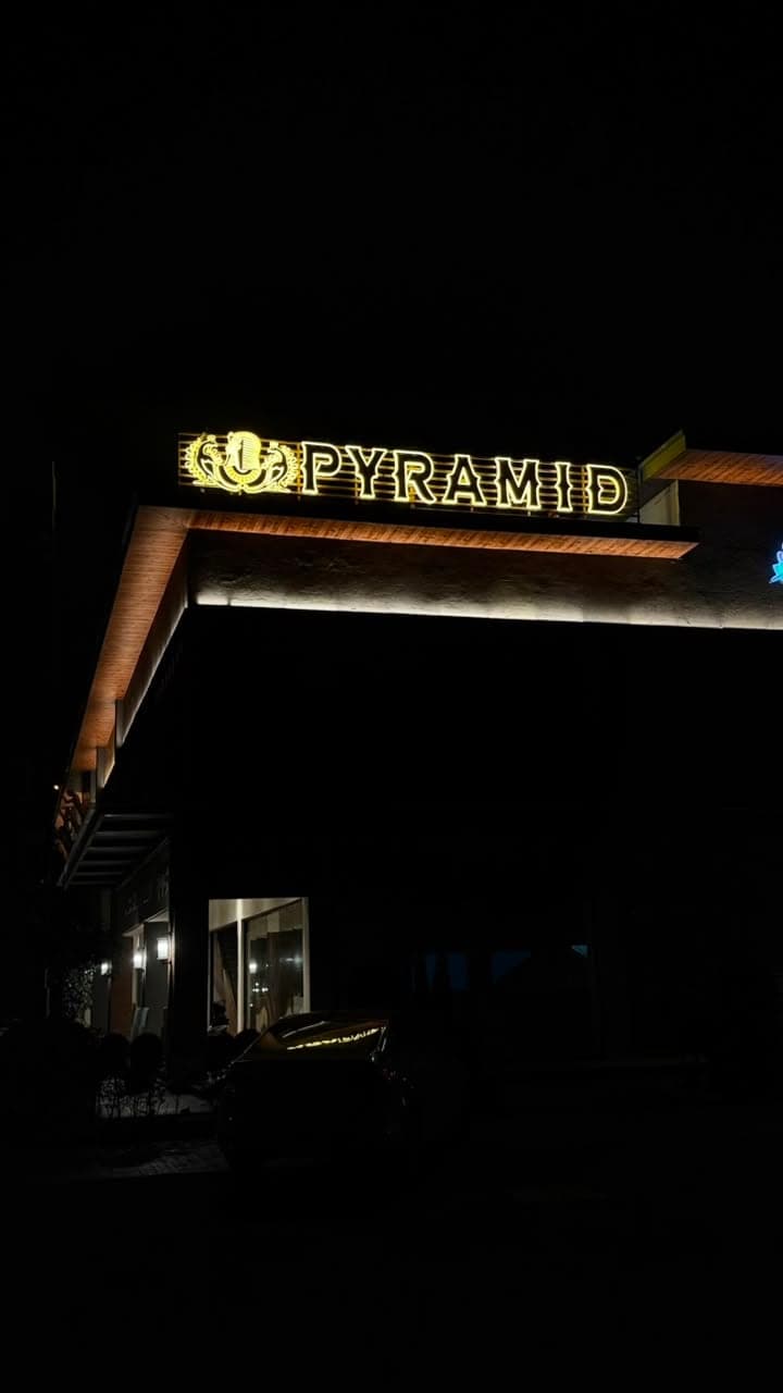 Pyramid ACP panelling backlit sign board with aluminium cladding by Pen to Print Advertisers